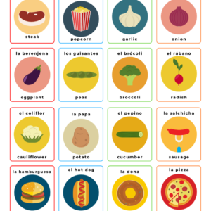 Foods in Spanish and English Bundle