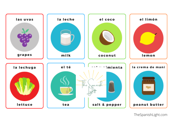 foods in spanish and english