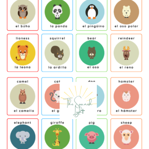 Wild and Domestic Animals in Spanish and English Bundle