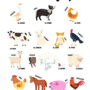 Animals A-Z in Spanish and English Poster - The Spanish Light