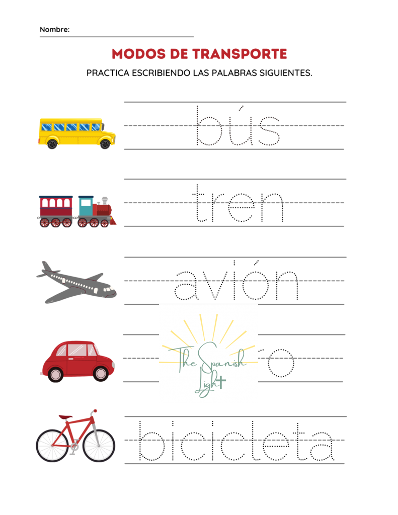 transportation in Spanish